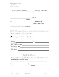 Document preview: Form CC4:7 Dismissal (Small Claims Court) - Nebraska