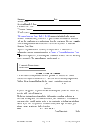 Form CC3:13 Fence Dispute Complaint - Nebraska, Page 2