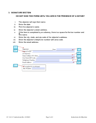 Instructions for Form CC16:2.17 Objection - Nebraska, Page 2