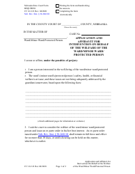 Document preview: Form CC16:2.21 Application and Affidavit for Intervention on Behalf of the Welfare of the Ward/Minor Ward/Protected Person - Nebraska