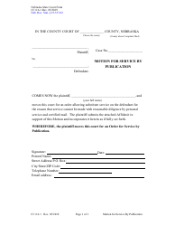 Document preview: Form CC6:6.1 Motion for Service by Publication - Nebraska