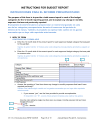 Instructions for Form CC16:2.34 Packet B - Guardianship With Budget Annual Reporting Forms - Nebraska (English/Spanish), Page 10