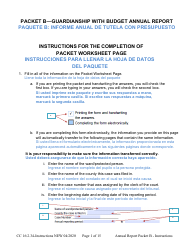 Instructions for Form CC16:2.34 Packet B - Guardianship With Budget Annual Reporting Forms - Nebraska (English/Spanish)