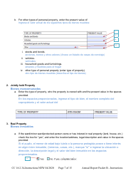 Instructions for Form CC16:2.34 Packet B - Guardianship With Budget Annual Reporting Forms - Nebraska (English/Spanish), Page 7
