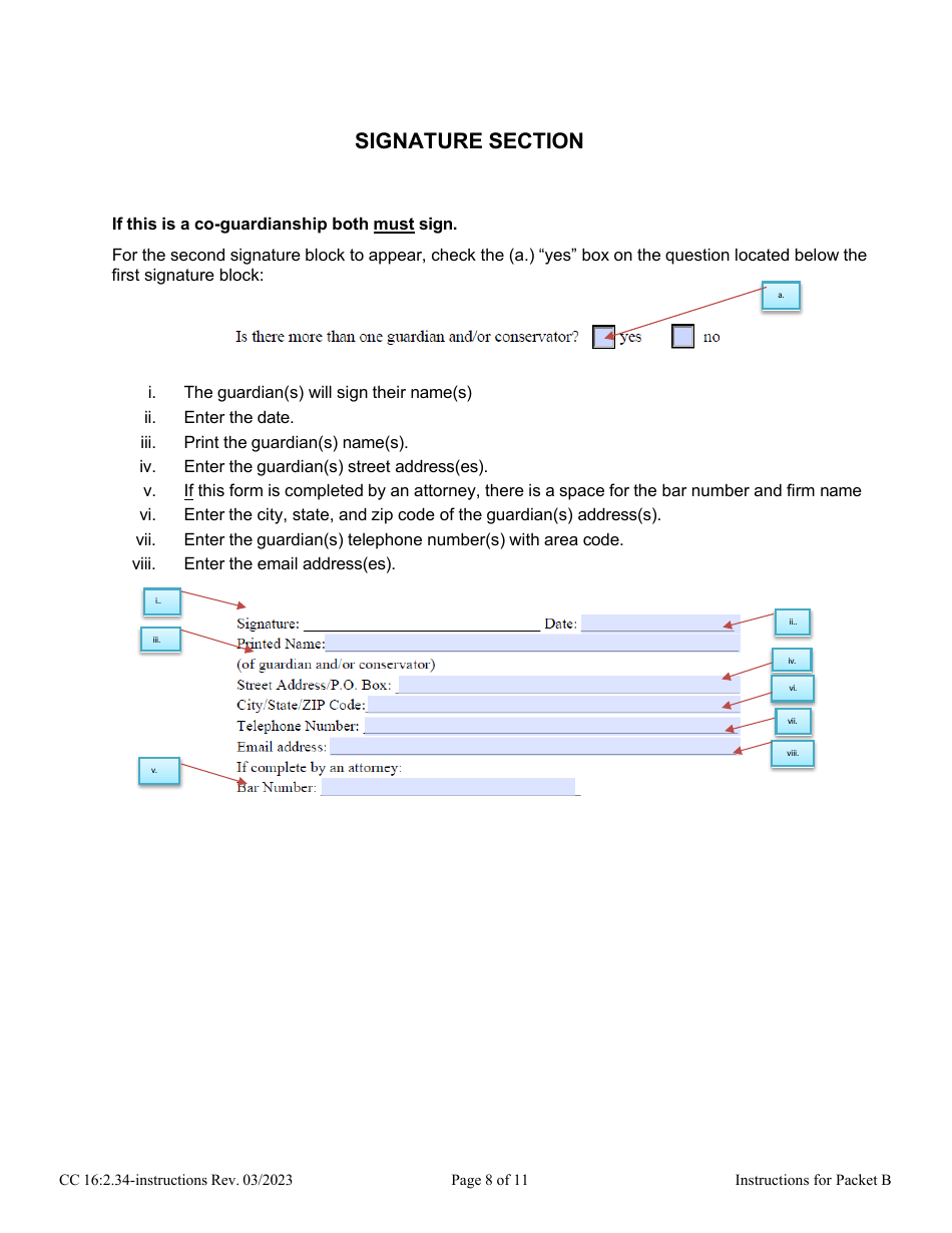 Instructions for Form CC16:2.34 Packet B - Guardianship With Budget Annual Reporting Forms - Nebraska, Page 8