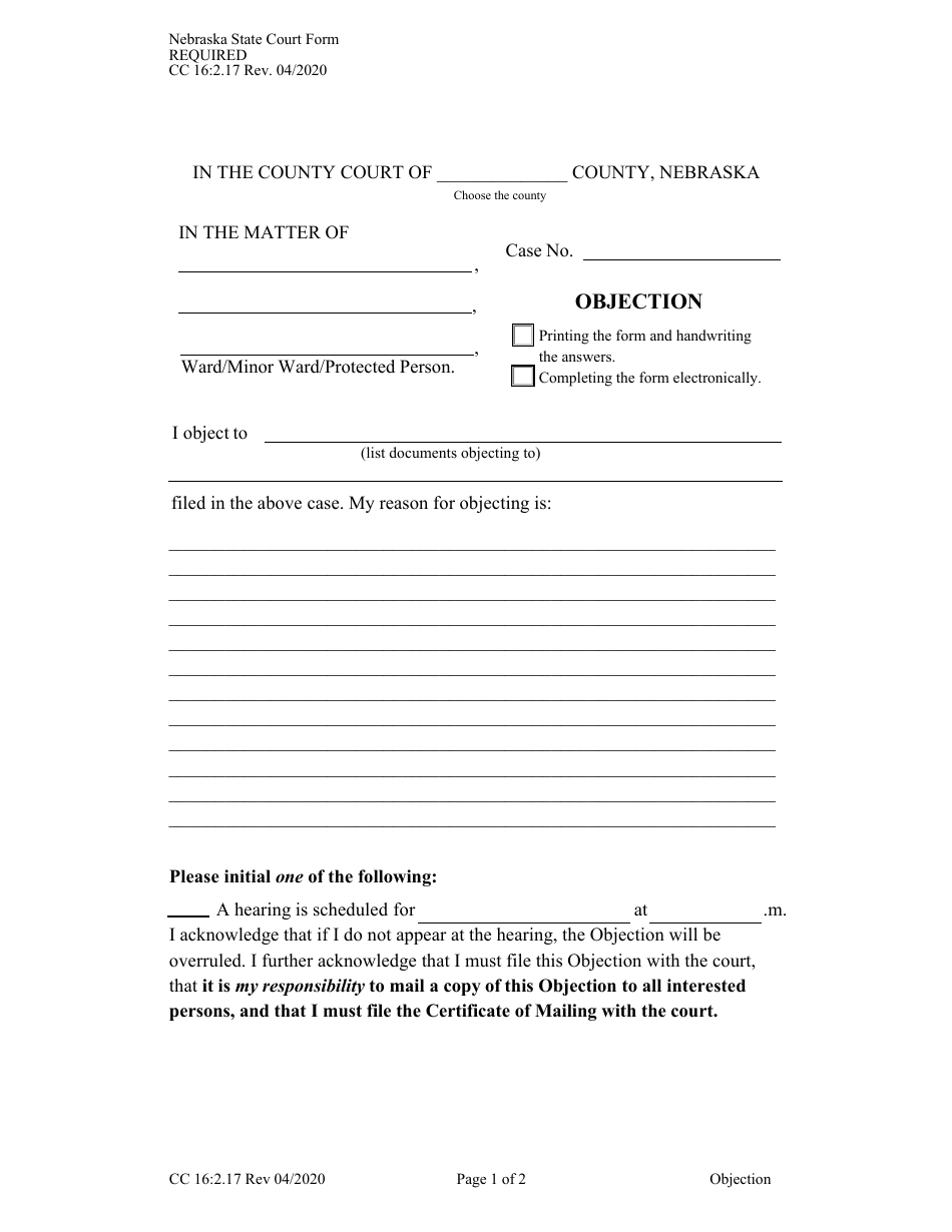 Form CC16:2.17 - Fill Out, Sign Online and Download Fillable PDF ...