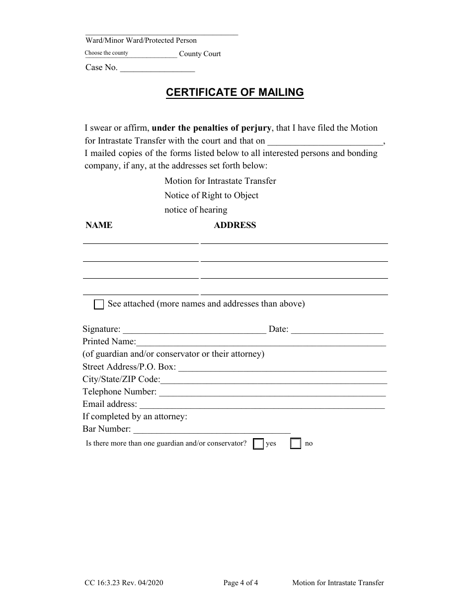 Form CC16:3.23 - Fill Out, Sign Online and Download Fillable PDF ...