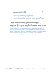 Instructions for Form CC16:2.37M Packet Me - Guardianship With No Authority Over the Estate of the Minor Ward Annual Reporting Forms - Nebraska (English/Spanish), Page 9