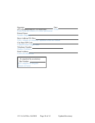 Form CC16:2.45 Updated Inventory - Nebraska (English/Spanish), Page 10