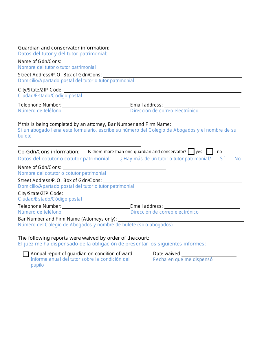 Form CC16:2.37M Packet Me - Guardianship With No Authority Over the Estate of the Minor Ward Annual Reporting Forms - Nebraska (English / Spanish), Page 4