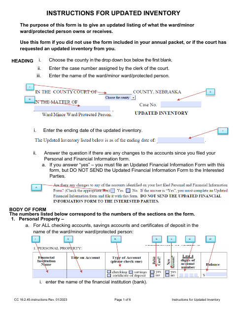 Form CC16:2.45  Printable Pdf