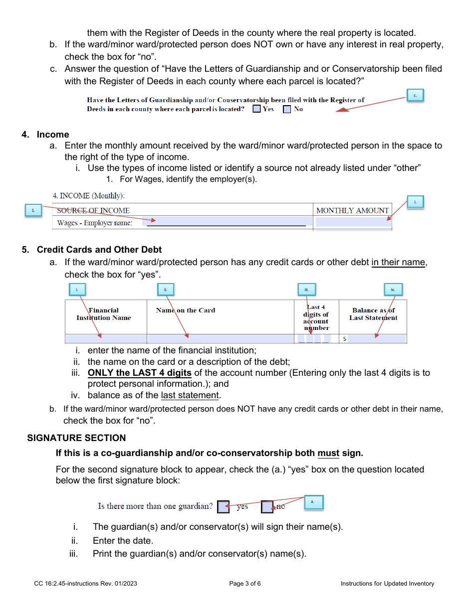 Instructions for Form CC16:2.45 Updated Inventory - Nebraska, Page 3
