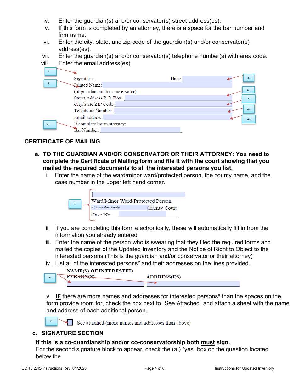 Instructions for Form CC16:2.45 Updated Inventory - Nebraska, Page 4