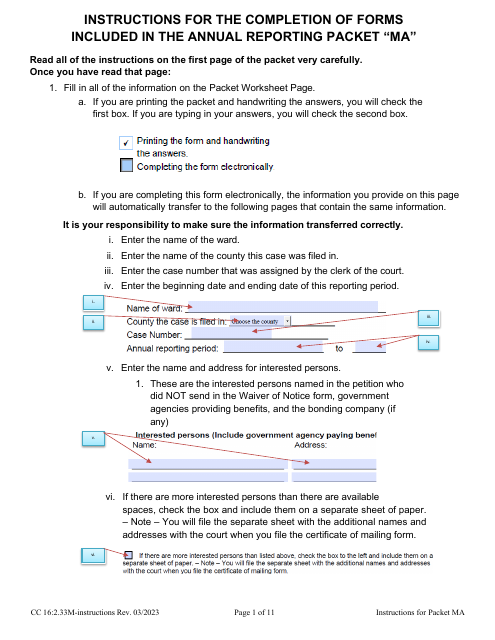 Form CC16:2.33M  Printable Pdf