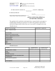 Document preview: Form CC16:2.41 Application for Approval of Monthly Budget - Nebraska