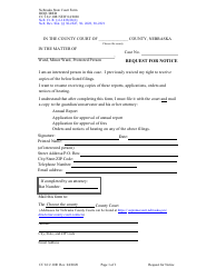 Document preview: Form CC16:2.10R Request for Notice - Nebraska