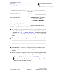 Form CC16:3.20 Motion to Terminate Guardianship/Conservatorship - Nebraska