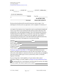 Form CC2:1 Waiver and Plea of Guilty - Nebraska, Page 2