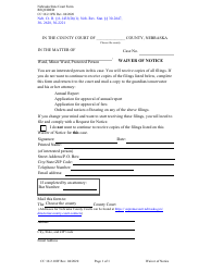 Document preview: Form CC16:2.10W Waiver of Notice - Nebraska