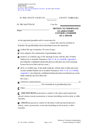 Document preview: Form CC16:3.2 Motion to Terminate Guardianship/Conservatorship of a Minor - Nebraska