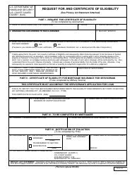 DHS Form CG-5501 &quot;Request for and Certificate of Eligibility&quot;