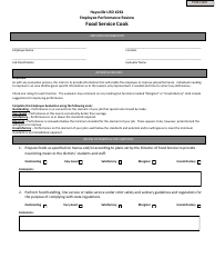 Document preview: Employee Performance Review Form - Food Service Cook - Haysville Usd 261