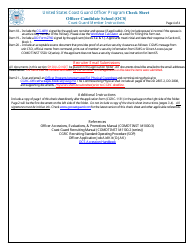 United States Coast Guard Officer Program Check Sheet, Page 4
