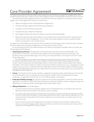 Form HCA09-015 Core Provider Agreement - Washington, Page 2