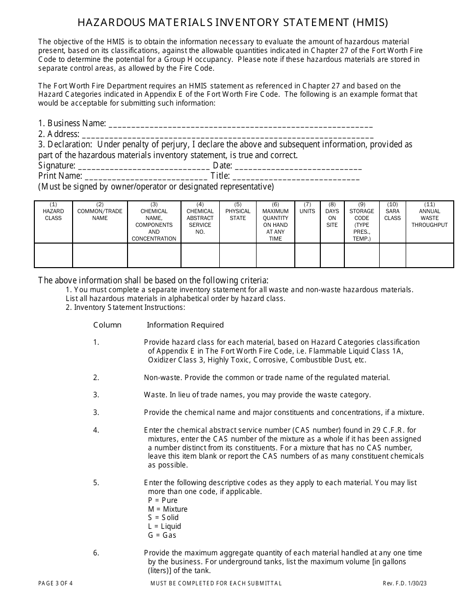 City of Fort Worth, Texas Hazardous Materials Facility Construction ...