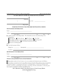 Document preview: Form CCG0134 Verified Petition for Firearms Restraining Order - Cook County, Illinois