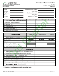Document preview: Form CVO-102 Q3 Distributor Fuel Tax Return - 3rd Quarter - Vermont
