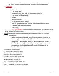 Form VX-103 Motor Vehicle Arbitration Board Hearing Protocol - Vermont, Page 2