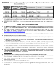 Form CVO-109 Special Excess Weight Permit - Vermont, Page 2
