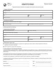 Document preview: Form POA-1 Power of Attorney - Indiana