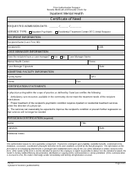 Form FA-12 Prior Authorization Request - Inpatient Mental Health - Nevada, Page 4
