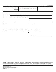 Document preview: Form PC51B Minor's Consent to Name Change - Michigan