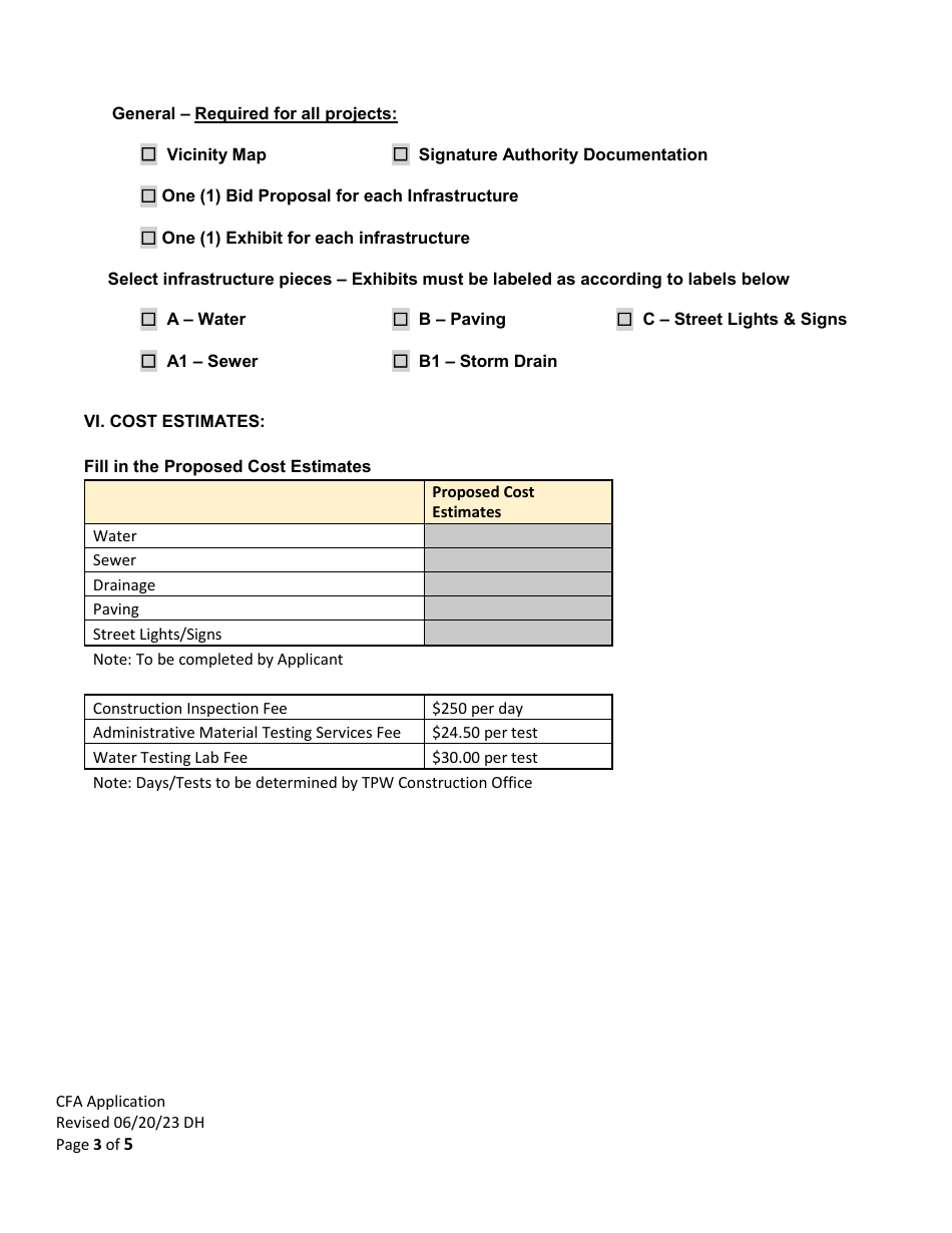 Community Facilities Agreement Application - City of Fort Worth, Texas, Page 3