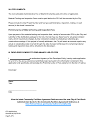 Community Facilities Agreement Application - City of Fort Worth, Texas, Page 5