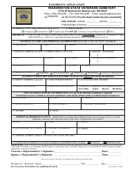 Washington State Veterans Cemetery Eligibility Application - Washington