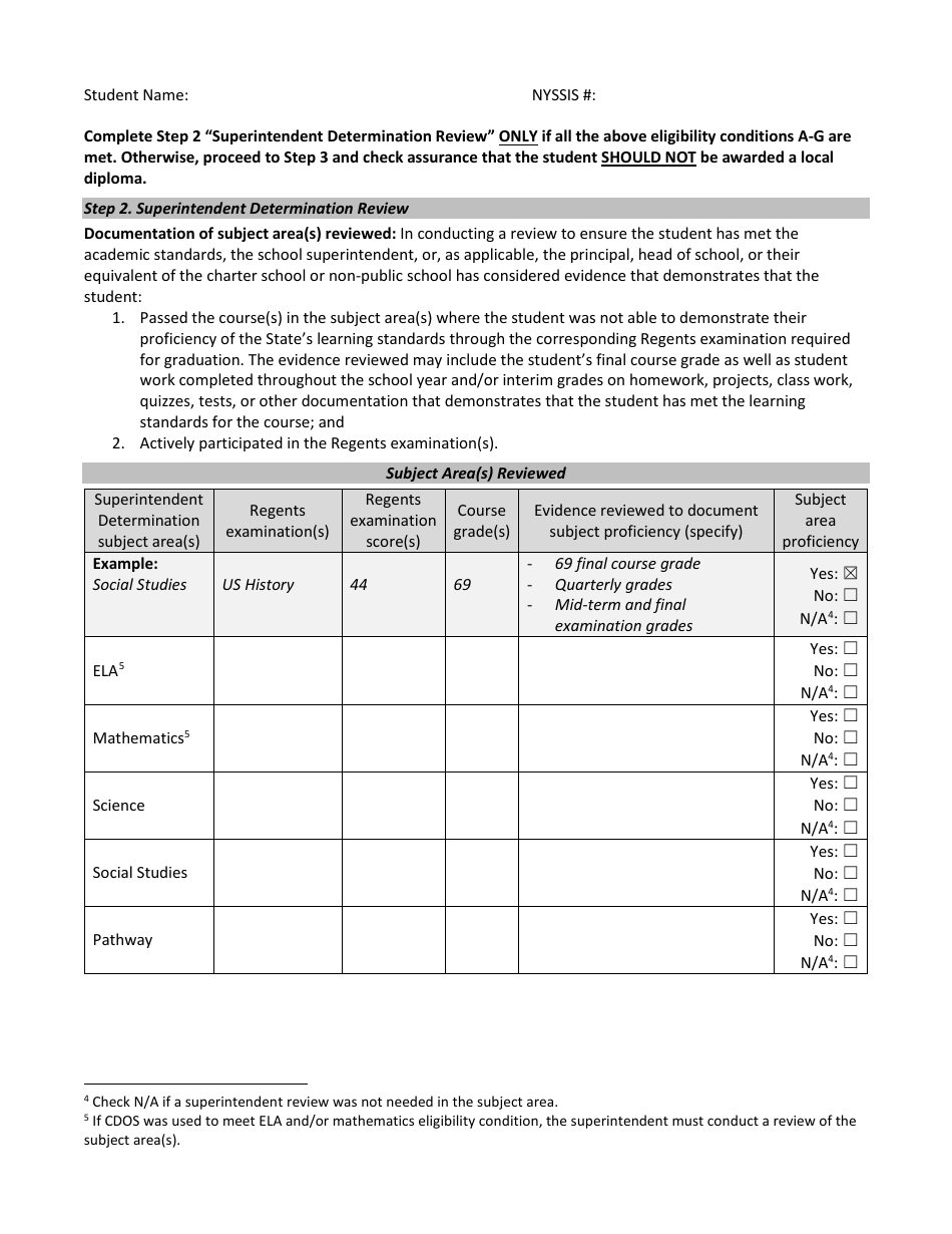 Superintendent Determination of Graduation With a Local Diploma - New York, Page 2