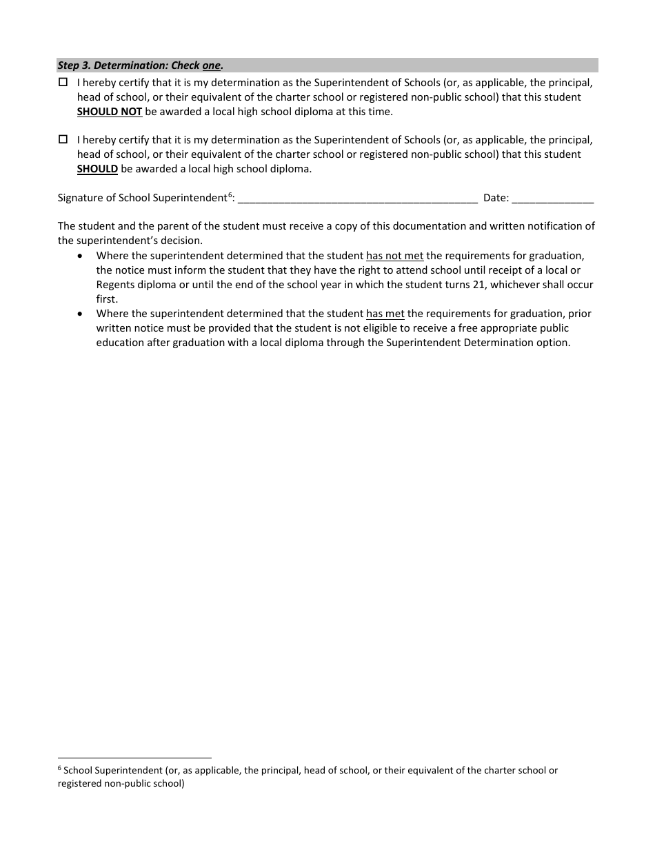 Superintendent Determination of Graduation With a Local Diploma - New York, Page 3