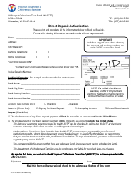 Document preview: Form DCF-F-5630 Direct Deposit Authorization - Wisconsin