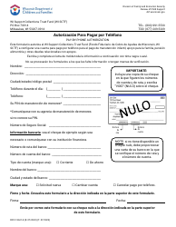 Document preview: Formulario DCF-F-5631-S Autorizacion Para Pagar Por Telefono - Wisconsin (Spanish)