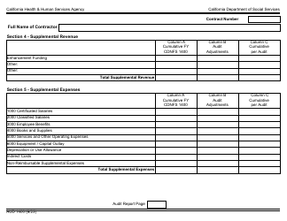 Form AUD1400 Audited Attendance and Fiscal Report for Special Programs for the Severely Handicapped - California, Page 3