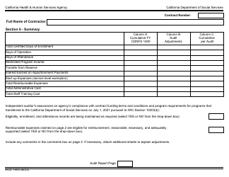Form AUD1400 Audited Attendance and Fiscal Report for Special Programs for the Severely Handicapped - California, Page 4