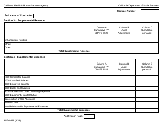 Form AUD9529 Audited Fiscal Report for Child Development Support Contracts - California, Page 3