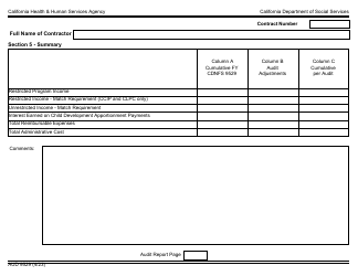 Form AUD9529 Audited Fiscal Report for Child Development Support Contracts - California, Page 4