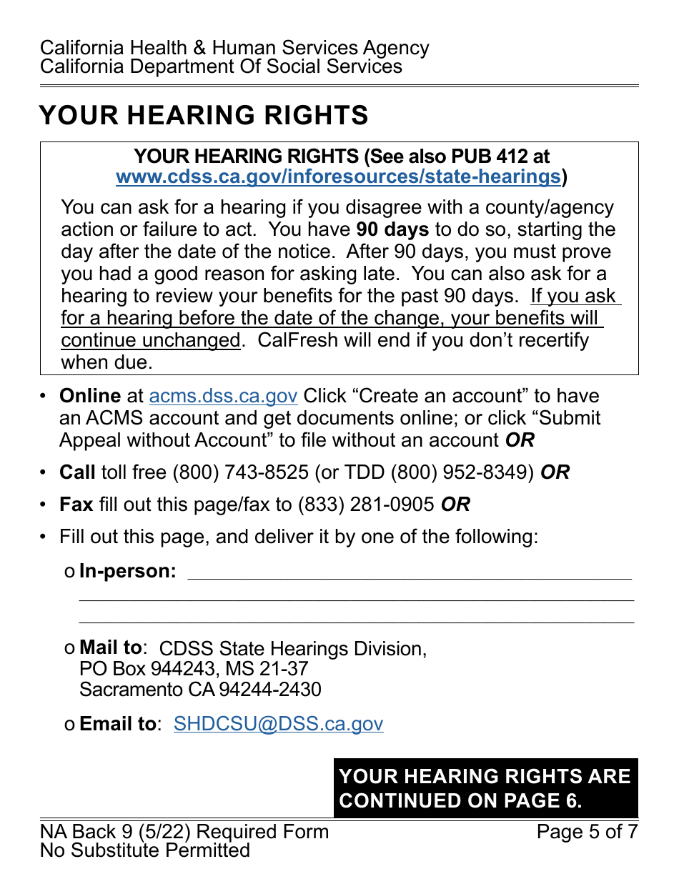 Form CF377.7B1 LP CalFresh Repayment Final Notice Inadvertent Household Error (Ihe) - Large Print - California, Page 5