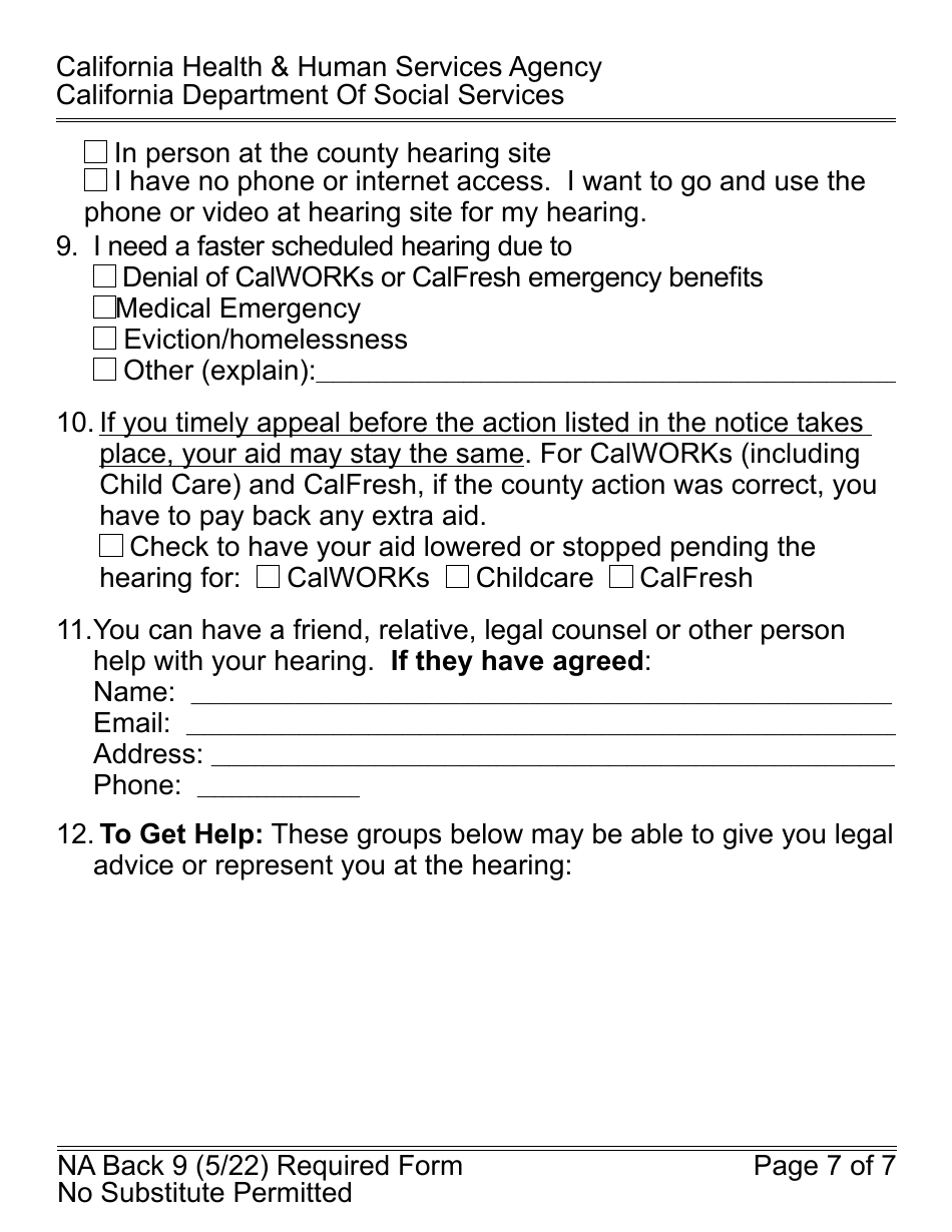 Form CF377.7B LP CalFresh Overissuance Notice Inadvertent Household Errors (Ihe) - Large Print - California, Page 7