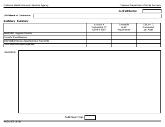 Form AUD2507 Audited Fiscal Report for Resource and Referral Programs - California, Page 4